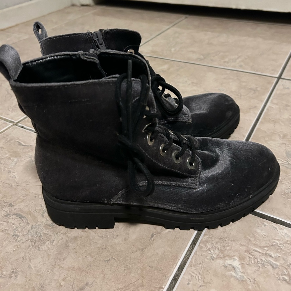 Used Velvet Combat Boots